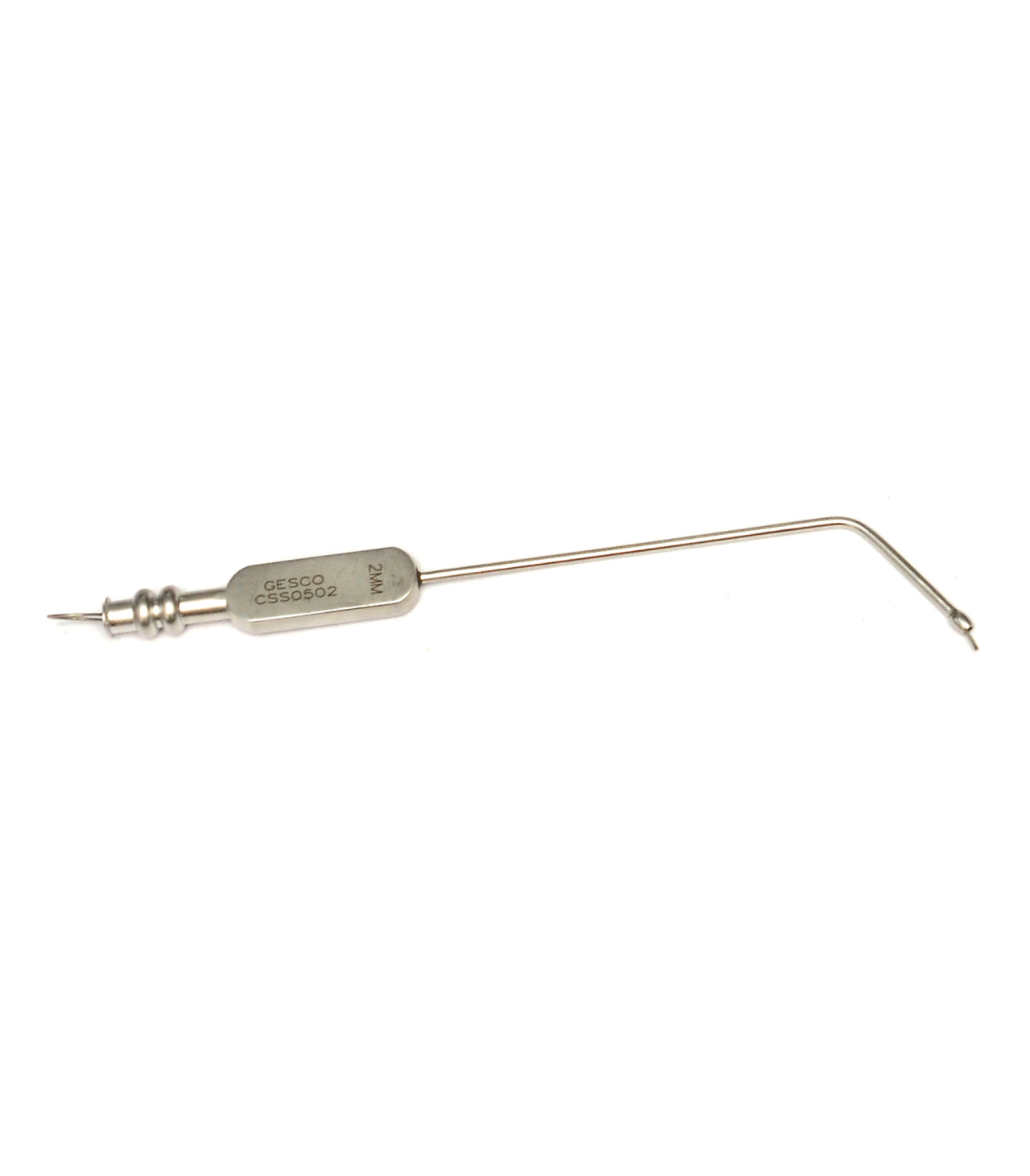 Eicken Antrum suction Cannula - Bulbous tip long Angled