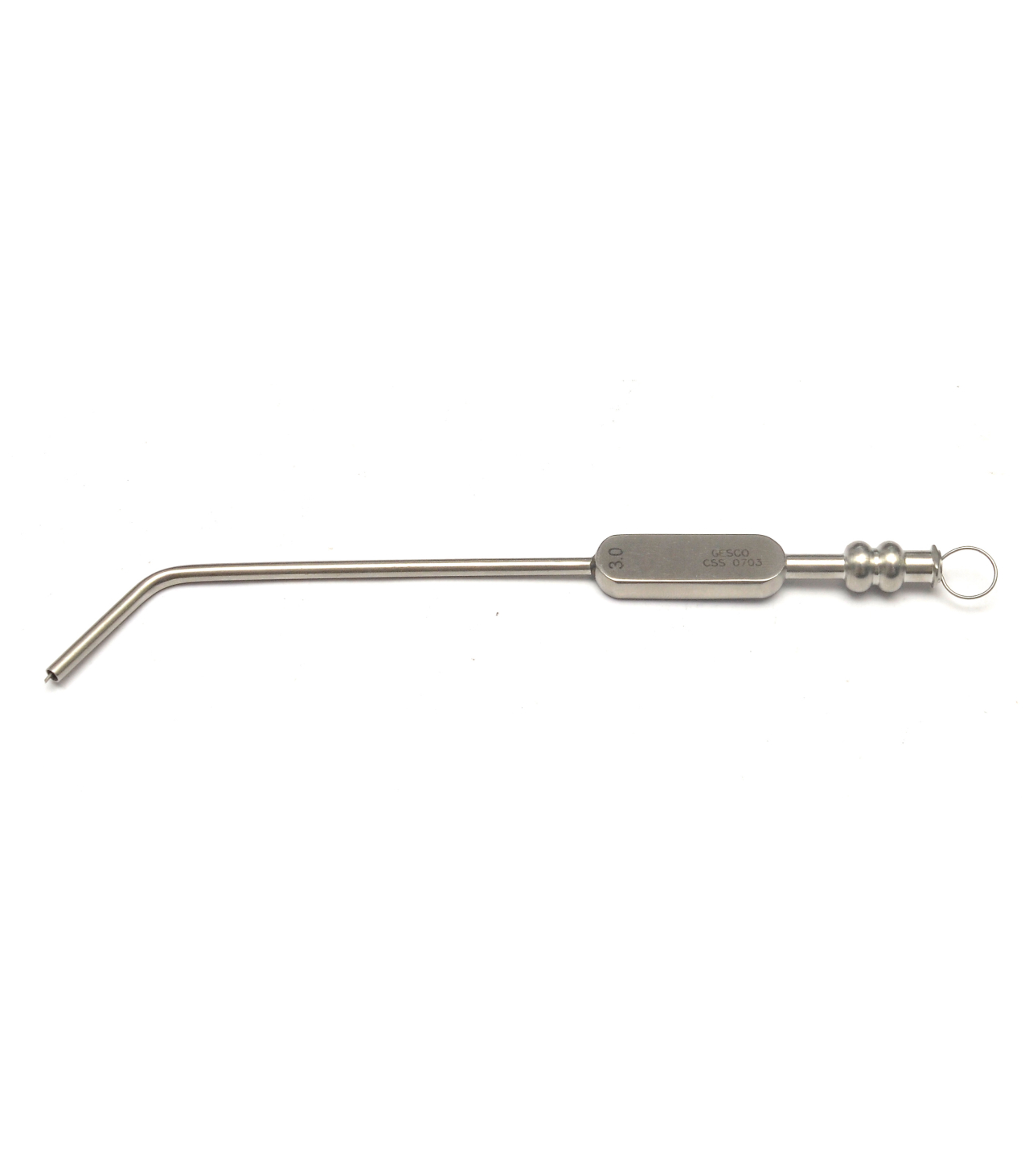 Eicken Antrum suction Cannula - Plain tip long Angled
