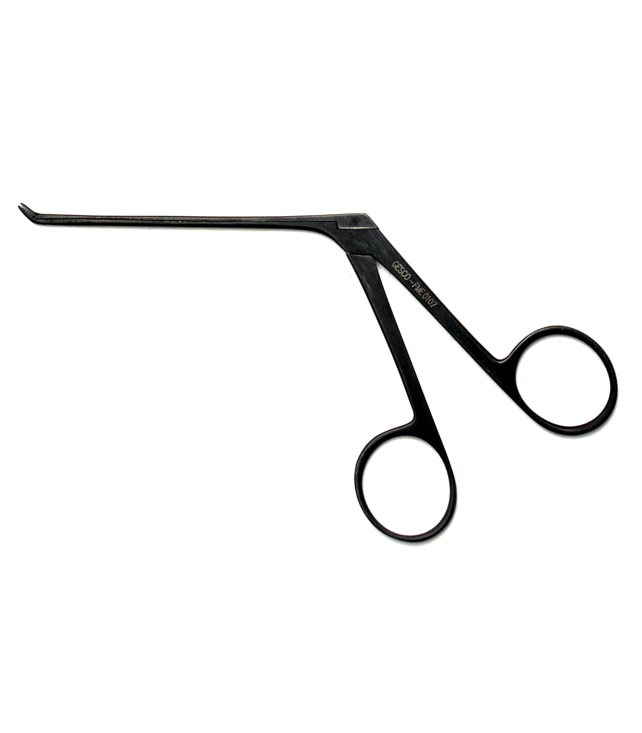 Micro Ear Forceps straight alligator jaw up curved fine 8cm