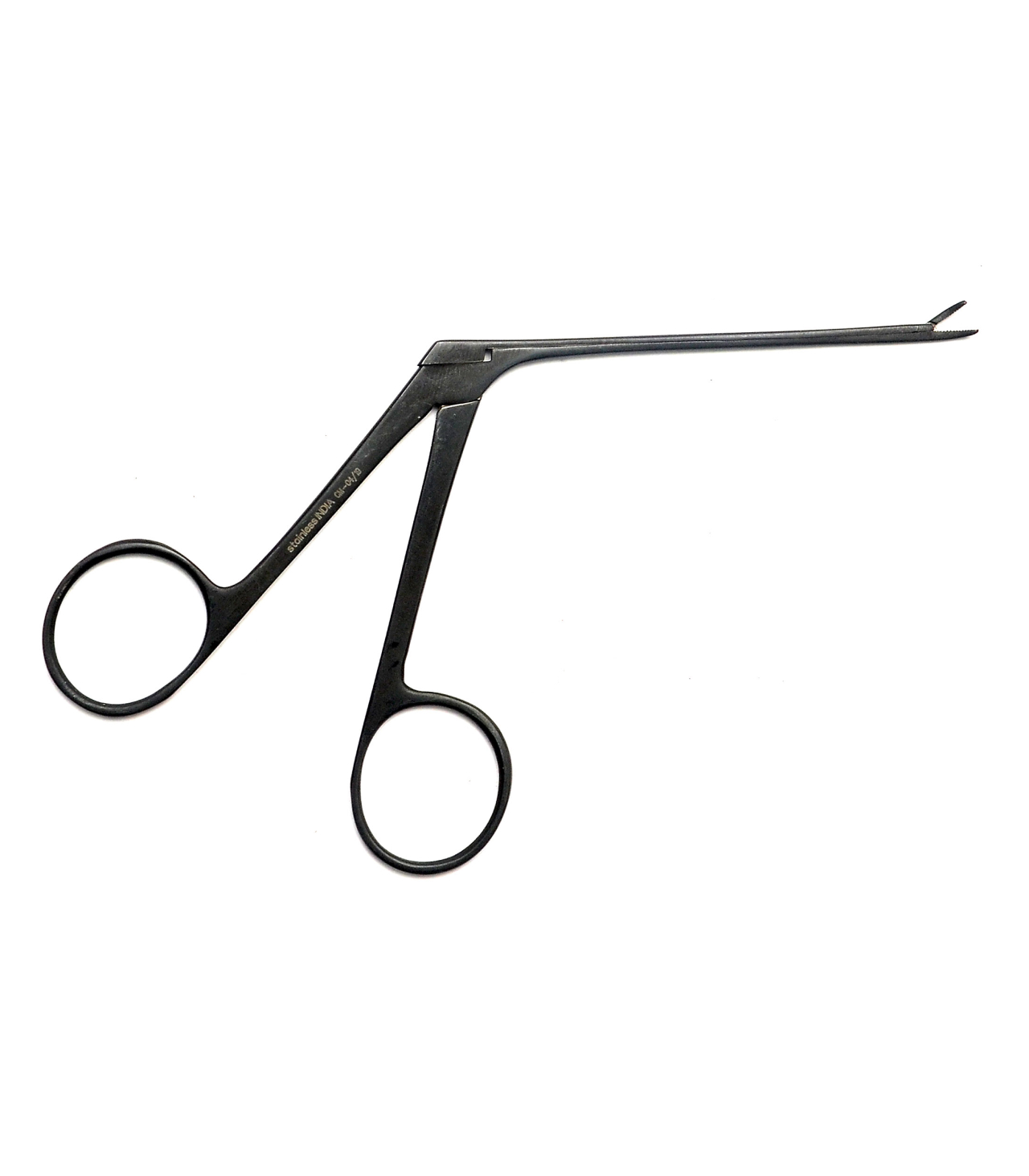 Micro Ear Forceps straight alligator jaw right curved fine 8cm