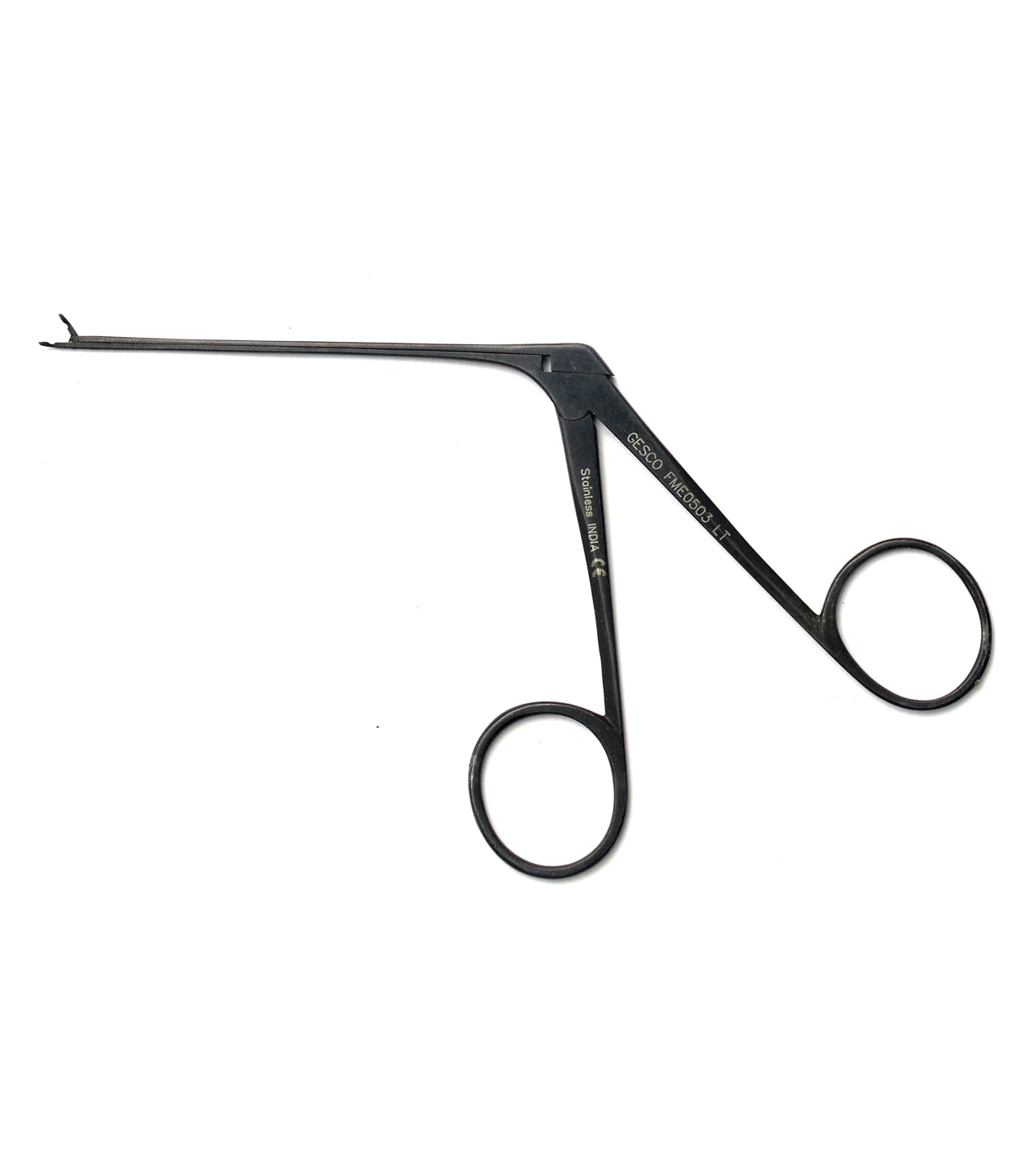 Alligator Micro Ear Cup Forceps oval cup jaw left curved extra fine 8mm