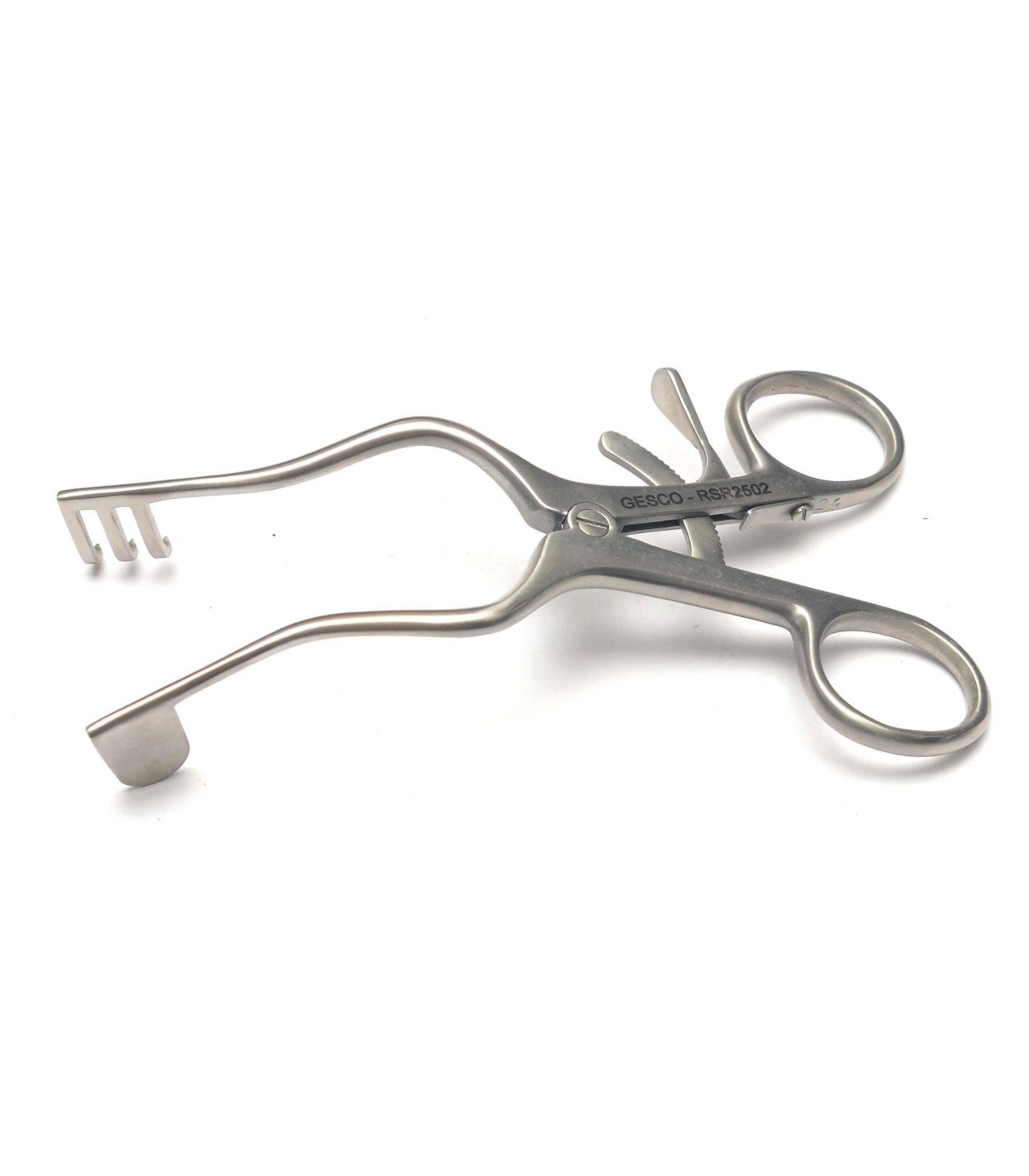 Mastoid Plester self retaining retractor 2 prongs right solid blade left 11CM